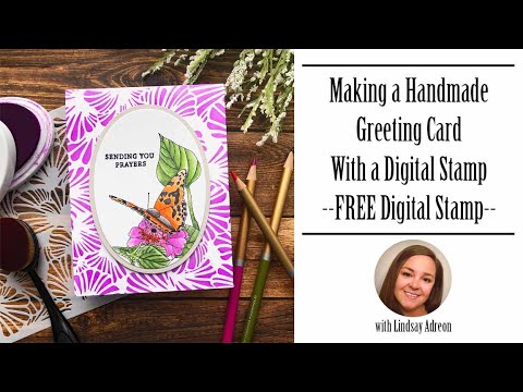 Let's Make a Card with a Free Digital Stamp