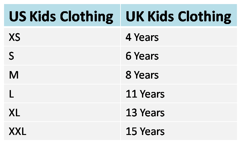 Us - Uk Clothing And Shoe Size Conversion Charts