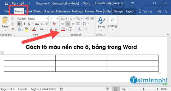 Tô màu nền cho ô, bảng trong Word 2016, 2013, 2010, 2007, 2003 Tô Màu Nền Cho Ô, Bảng Trong Word 2016, 2013, 2010, 2007, 2003