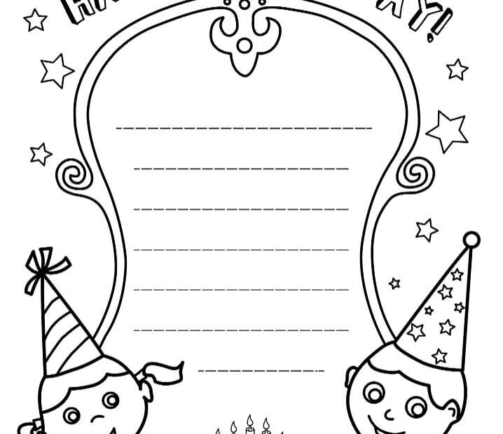 Tô Màu Thiệp Mừng Happy Birthday - Trang Tô Màu Cho Bé