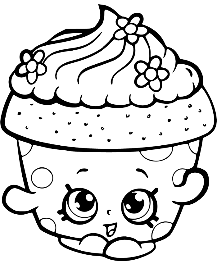 Tô Màu Bánh Cupcake Shopkin - Trang Tô Màu Cho Bé