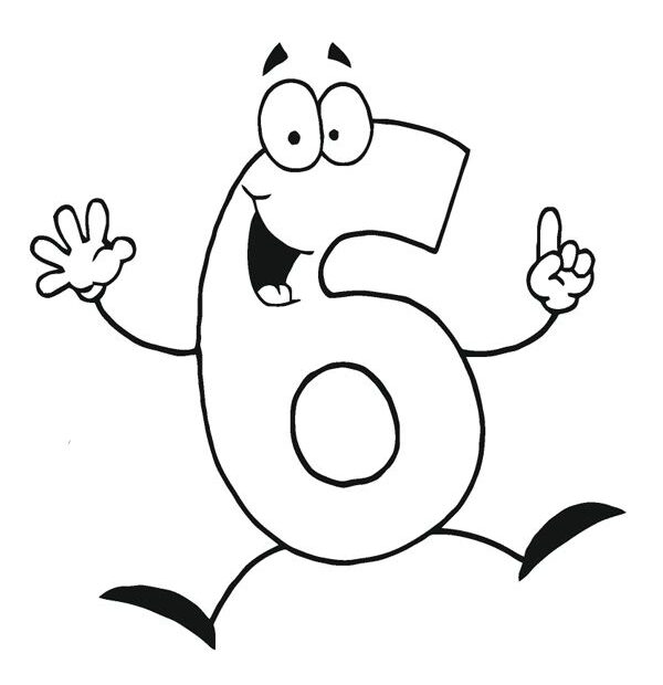 Tô Màu Số 6 Vui Vẻ - Trang Tô Màu Cho Bé