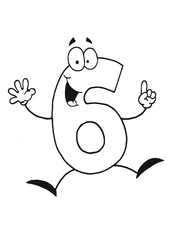 Tô Màu Số 6 Vui Vẻ - Trang Tô Màu Cho Bé