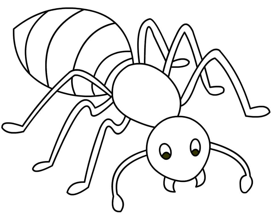 Tô Màu Con Kiến Hài Hước - Trang Tô Màu Cho Bé