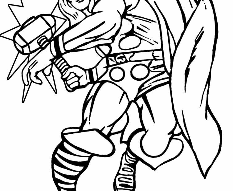 Tô Màu Thần Sấm Thor - Tranh Tô Màu Cho Bé