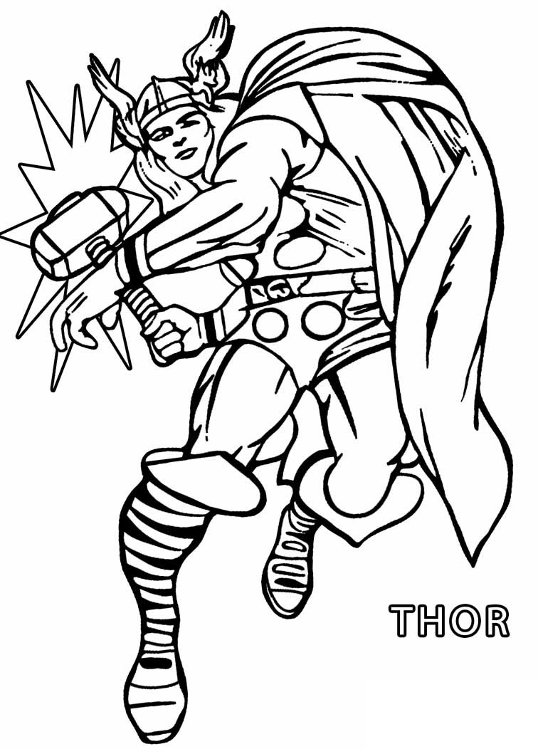 Tô Màu Thần Sấm Thor - Tranh Tô Màu Cho Bé Tô Màu Thần Sấm Thor - Tranh Tô Màu Cho Bé