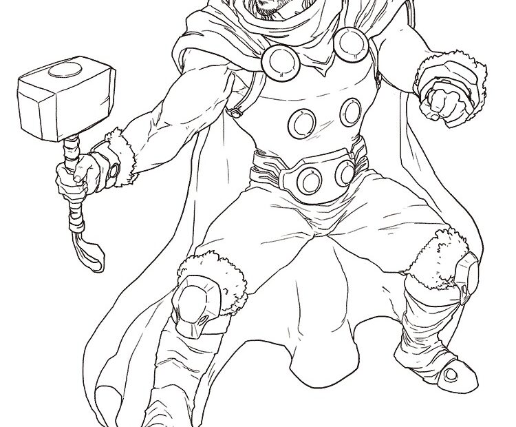 Tô Màu Thần Thor Hùng Mạnh - Trang Tô Màu Cho Bé