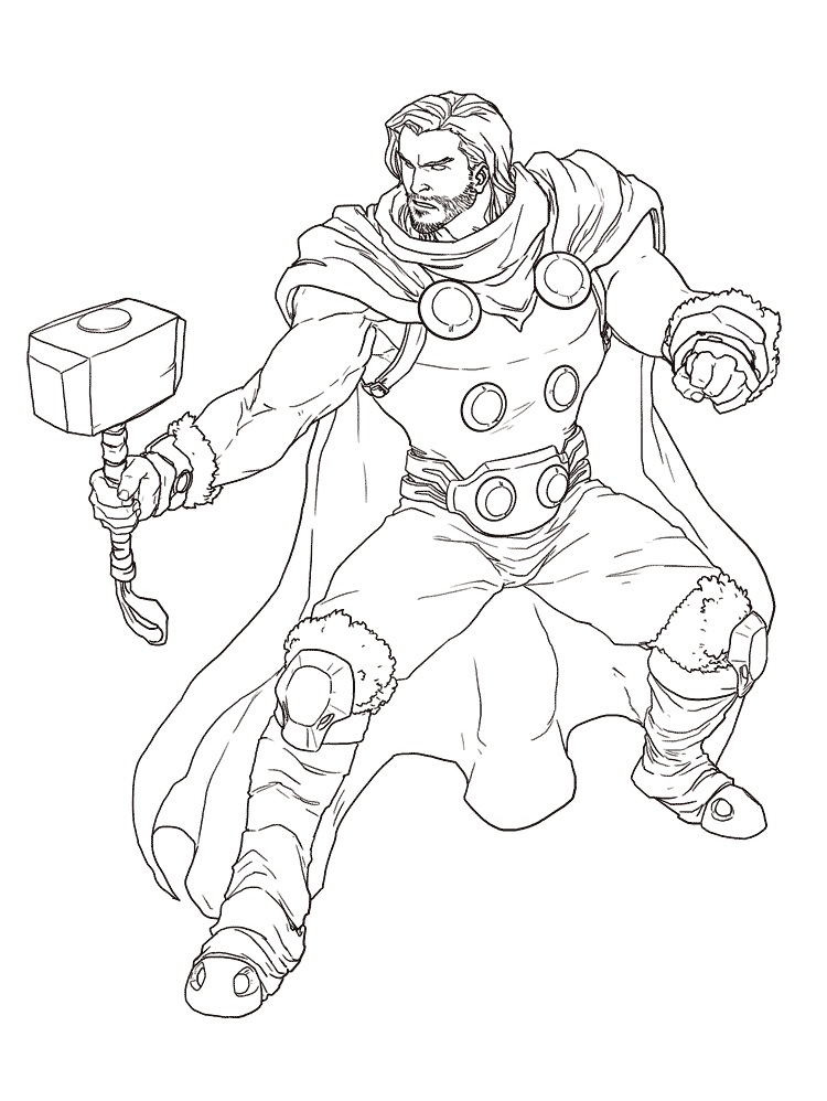Tô Màu Thần Thor Hùng Mạnh - Trang Tô Màu Cho Bé