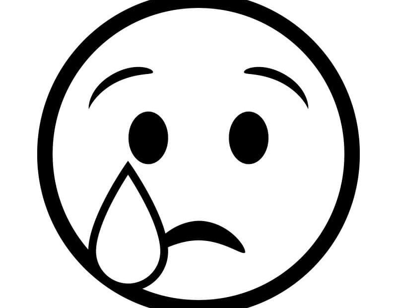 Tô Màu Biểu Tượng Cảm Xúc Buồn Chảy Nước Mắt - Trang Tô Màu Cho Bé