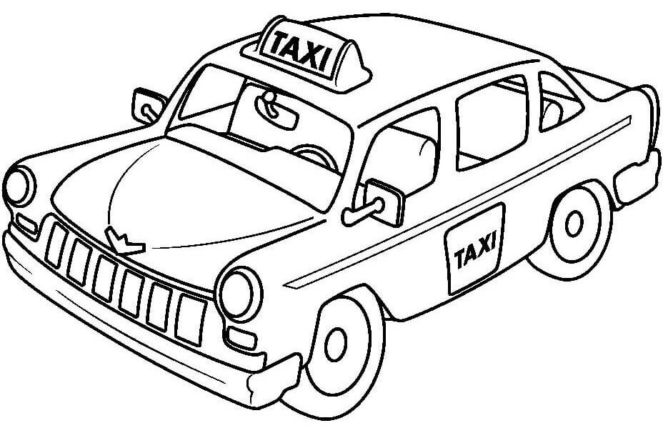 Tô Màu Chiếc Xe Taxi - Trang Tô Màu Cho Bé