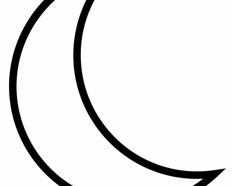 Tô Màu Mặt Trăng Lưỡi Liềm - Trang Tô Màu Cho Bé