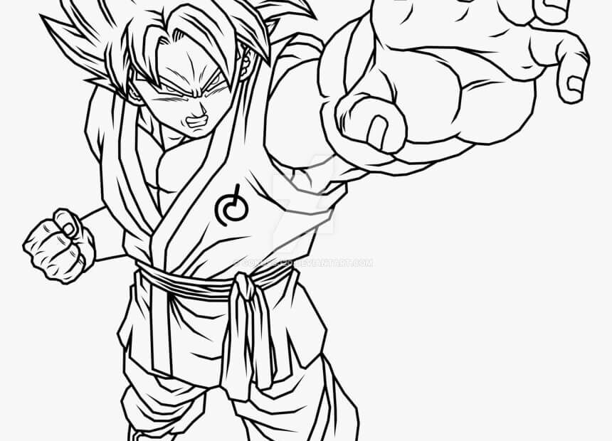 Tô Màu Son Goku Tức Giận - Trang Tô Màu Cho Bé